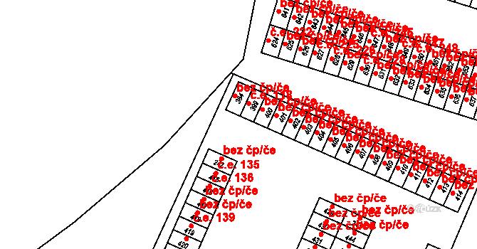 Chvaletice 118 na parcele st. 399 v KÚ Telčice, Katastrální mapa