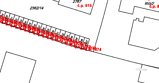 Kyjov 1073 na parcele st. 2936 v KÚ Kyjov, Katastrální mapa