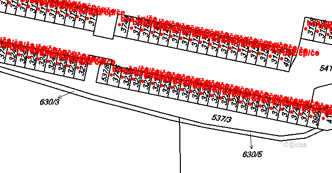 Třebíč 44129700 na parcele st. 3232 v KÚ Třebíč, Katastrální mapa