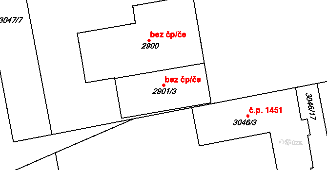 Slavkov u Brna 50181700 na parcele st. 2901/3 v KÚ Slavkov u Brna, Katastrální mapa