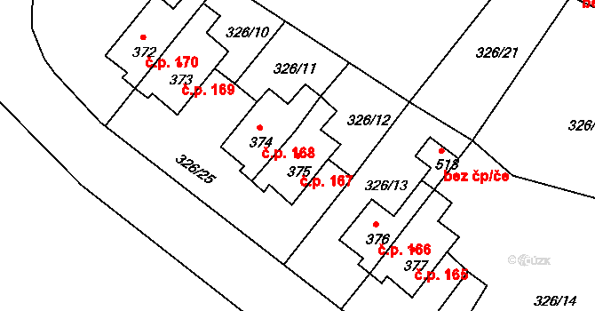 Dolní Kamenice 167, Česká Kamenice na parcele st. 375 v KÚ Dolní Kamenice, Katastrální mapa