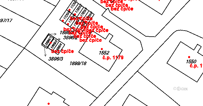 Humpolec 1179 na parcele st. 1552 v KÚ Humpolec, Katastrální mapa