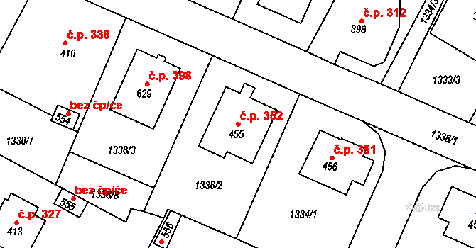 Katovice 352 na parcele st. 455 v KÚ Katovice, Katastrální mapa