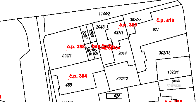 Mariánské Lázně 107575701 na parcele st. 502/5 v KÚ Úšovice, Katastrální mapa