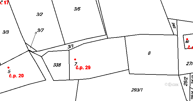 Zdeslavice 29, Chlístovice na parcele st. 7 v KÚ Zdeslavice u Chlístovic, Katastrální mapa
