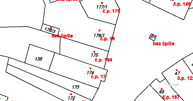 Rožďalovice 164 na parcele st. 175 v KÚ Rožďalovice, Katastrální mapa