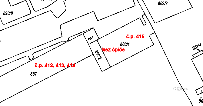 Klášterec nad Ohří 137922701 na parcele st. 860/2 v KÚ Miřetice u Klášterce nad Ohří, Katastrální mapa