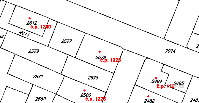 Boskovice 1226 na parcele st. 2576 v KÚ Boskovice, Katastrální mapa