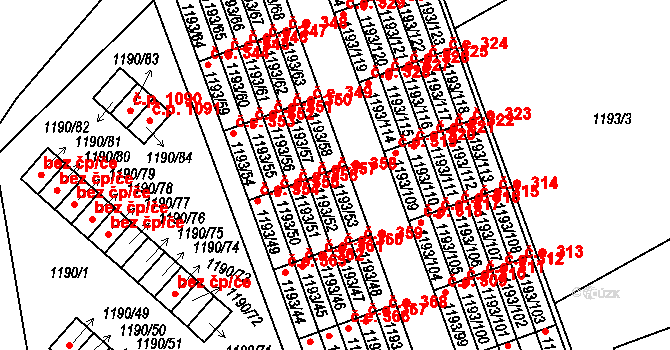 Bechyně 358 na parcele st. 1193/53 v KÚ Bechyně, Katastrální mapa