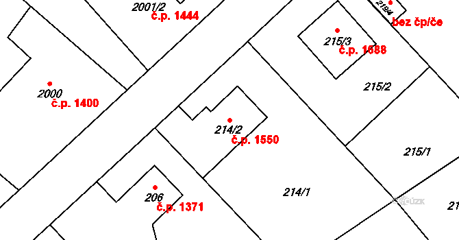 Petřvald 1550 na parcele st. 214/2 v KÚ Petřvald u Karviné, Katastrální mapa