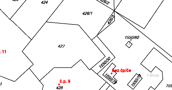 Miřetice u Klášterce nad Ohří 10, Klášterec nad Ohří na parcele st. 427 v KÚ Miřetice u Klášterce nad Ohří, Katastrální mapa