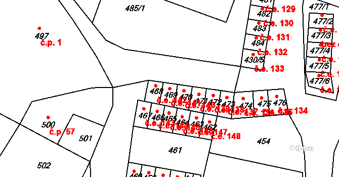 Miřetice u Klášterce nad Ohří 141, Klášterec nad Ohří na parcele st. 469 v KÚ Miřetice u Klášterce nad Ohří, Katastrální mapa