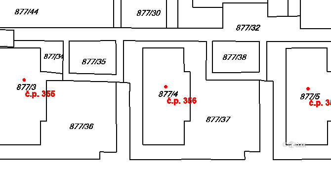 Děčín XXXII-Boletice nad Labem 356, Děčín na parcele st. 877/4 v KÚ Boletice nad Labem, Katastrální mapa