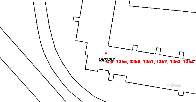 Řepy 1350,1351,1352,1353,, Praha na parcele st. 1502/53 v KÚ Řepy, Katastrální mapa
