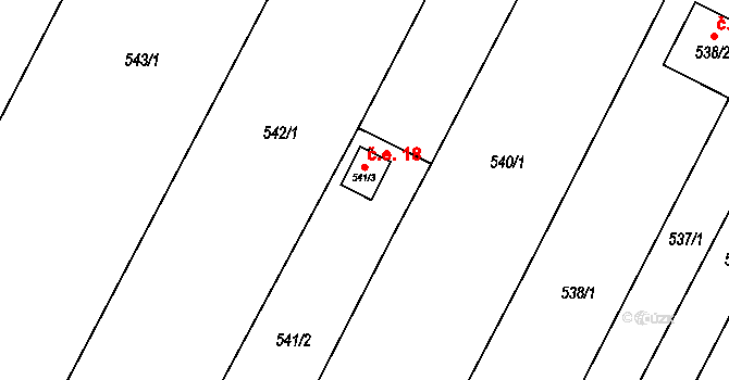 Kovalovice 18 na parcele st. 541/3 v KÚ Kovalovice, Katastrální mapa