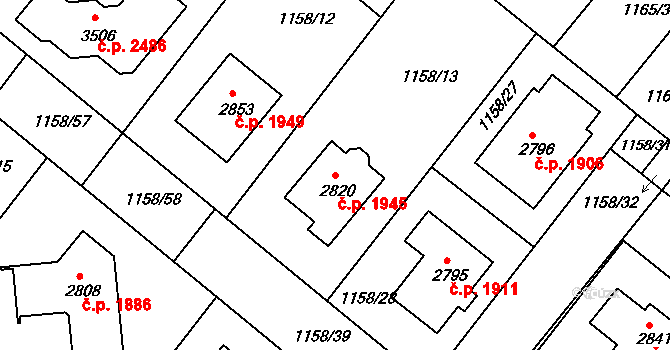 Brandýs nad Labem 1945, Brandýs nad Labem-Stará Boleslav na parcele st. 2820 v KÚ Brandýs nad Labem, Katastrální mapa