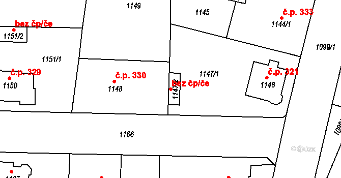 Česká Lípa 39747701 na parcele st. 1147/2 v KÚ Česká Lípa, Katastrální mapa