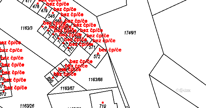 Jevišovice 41450701 na parcele st. 571 v KÚ Jevišovice, Katastrální mapa