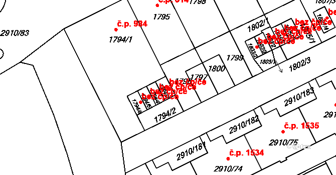 Praha 42448701 na parcele st. 1794/3 v KÚ Nusle, Katastrální mapa