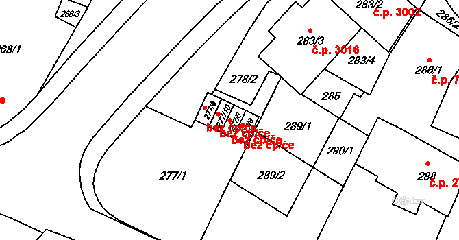 Opava 43805701 na parcele st. 277/5 v KÚ Opava-Předměstí, Katastrální mapa