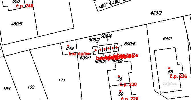 Jívka 44945701 na parcele st. 609/1 v KÚ Horní Vernéřovice, Katastrální mapa