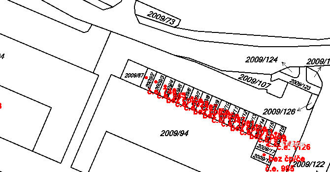 Chomutov 45052701 na parcele st. 2009/4 v KÚ Chomutov I, Katastrální mapa