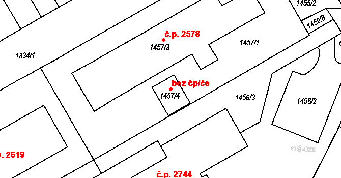 Brno 45538701 na parcele st. 1457/4 v KÚ Žabovřesky, Katastrální mapa