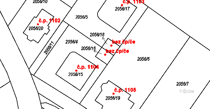 Jemnice 46545701 na parcele st. 2056/16 v KÚ Jemnice, Katastrální mapa