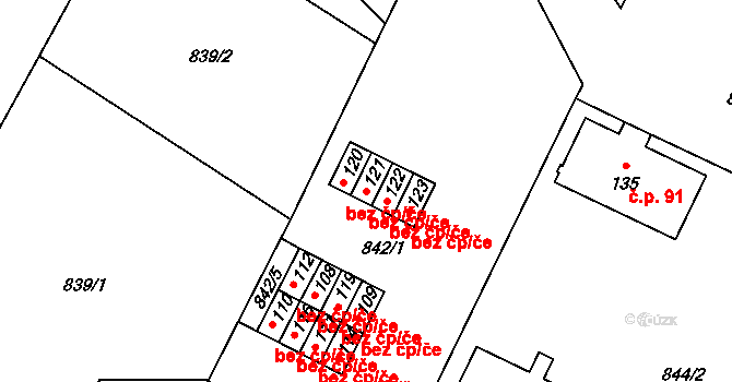 Záboří 47271701 na parcele st. 121 v KÚ Záboří u Blatné, Katastrální mapa