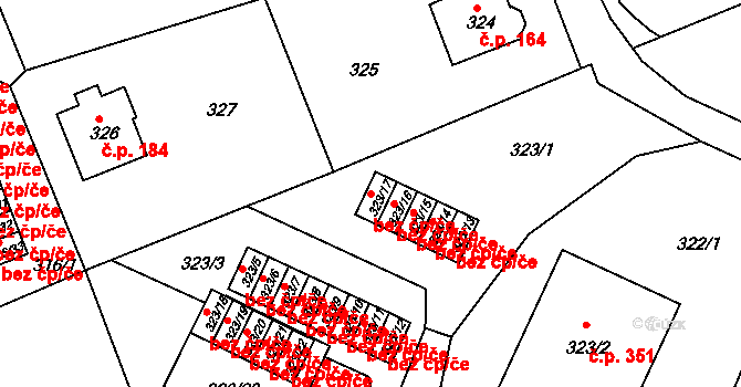 Liberec 47300701 na parcele st. 323/17 v KÚ Dolní Hanychov, Katastrální mapa