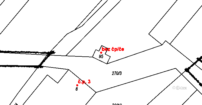 Roseč 47572701 na parcele st. 95 v KÚ Roseč, Katastrální mapa