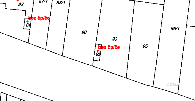 Lípa 47792701 na parcele st. 92 v KÚ Lípa nad Dřevnicí, Katastrální mapa