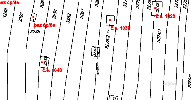 Nivnice 1006 na parcele st. 3279/1 v KÚ Nivnice, Katastrální mapa