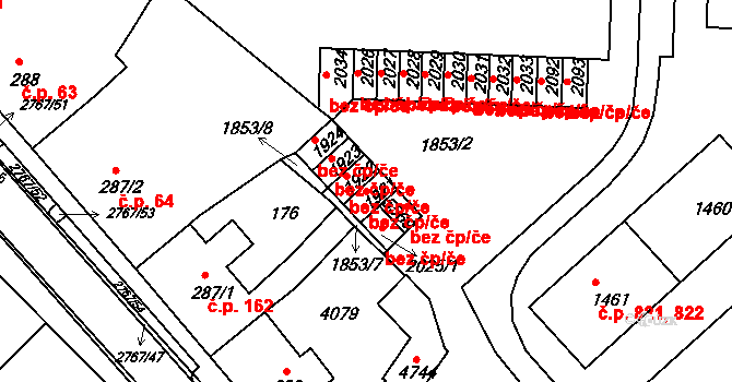 Rokycany 48605701 na parcele st. 1921 v KÚ Rokycany, Katastrální mapa
