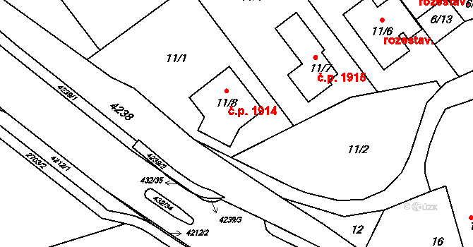Kuřim 1914 na parcele st. 11/8 v KÚ Kuřim, Katastrální mapa