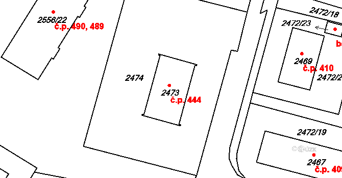 Veselí nad Lužnicí I 444, Veselí nad Lužnicí na parcele st. 2473 v KÚ Veselí nad Lužnicí, Katastrální mapa