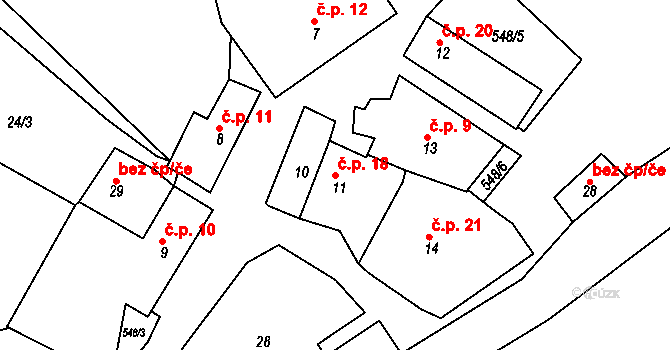 Jablečno 18, Zbiroh na parcele st. 11 v KÚ Jablečno, Katastrální mapa