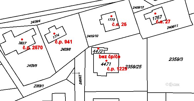 Rožnov pod Radhoštěm 78448701 na parcele st. 4472 v KÚ Rožnov pod Radhoštěm, Katastrální mapa