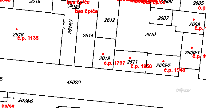 Louny 1797 na parcele st. 2613 v KÚ Louny, Katastrální mapa