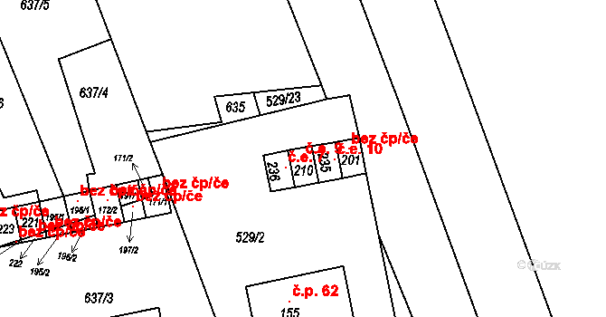 Panská Lhota 9, Brtnice na parcele st. 210 v KÚ Panská Lhota, Katastrální mapa
