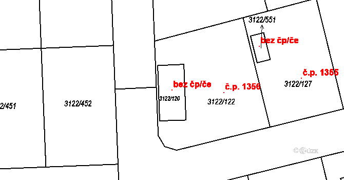 Pohořelice 101299702 na parcele st. 3122/120 v KÚ Pohořelice nad Jihlavou, Katastrální mapa