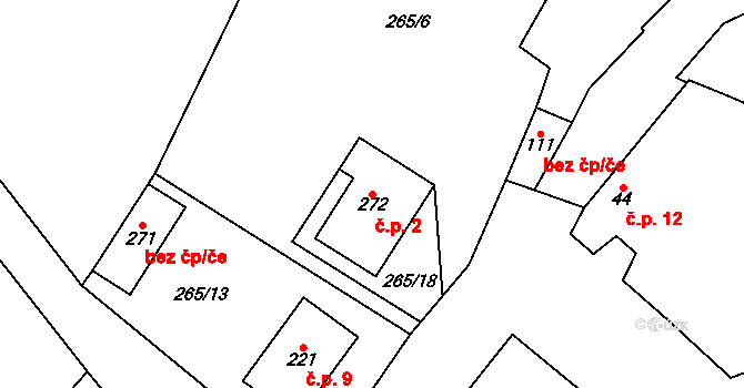 Mramotice 2, Znojmo na parcele st. 272 v KÚ Mramotice, Katastrální mapa