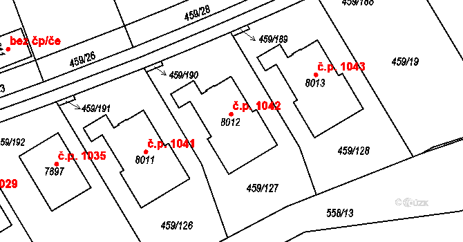 Beroun-Závodí 1042, Beroun na parcele st. 8012 v KÚ Beroun, Katastrální mapa
