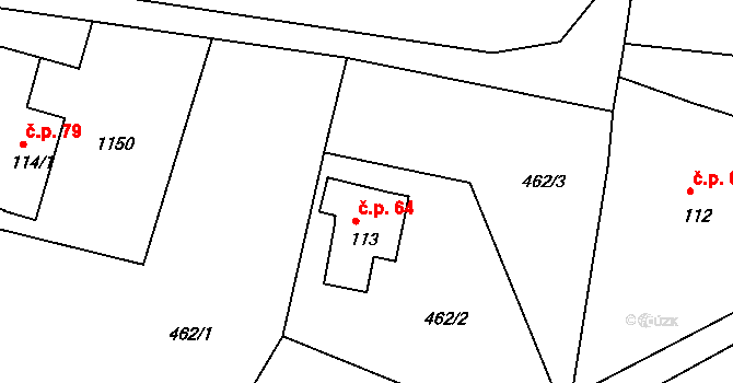 Petrovice 64, Jablonné v Podještědí na parcele st. 113 v KÚ Petrovice v Lužických horách, Katastrální mapa