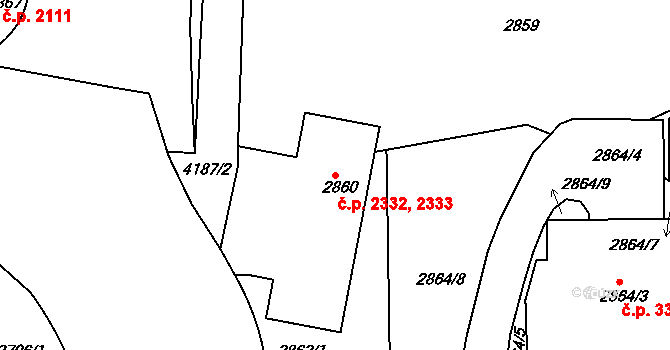 Ústí nad Labem-centrum 2332,2333, Ústí nad Labem na parcele st. 2860 v KÚ Ústí nad Labem, Katastrální mapa