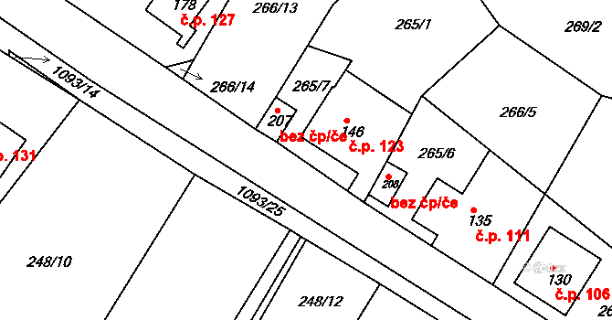 Svojanov 123 na parcele st. 146 v KÚ Svojanov, Katastrální mapa