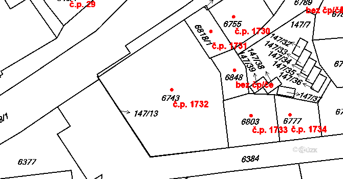 Beroun-Město 1732, Beroun na parcele st. 6743 v KÚ Beroun, Katastrální mapa