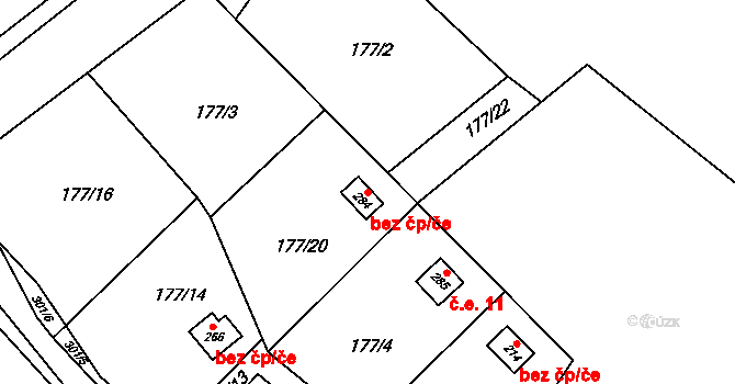 Příbram 38653702 na parcele st. 284 v KÚ Zdaboř, Katastrální mapa