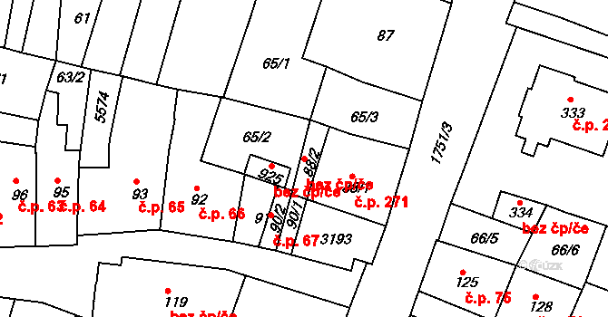 Jevíčko 40133702 na parcele st. 88/2 v KÚ Jevíčko-předměstí, Katastrální mapa
