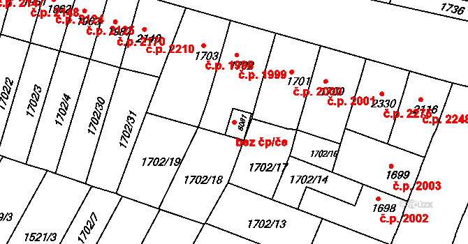 Kroměříž 41516702 na parcele st. 8081 v KÚ Kroměříž, Katastrální mapa
